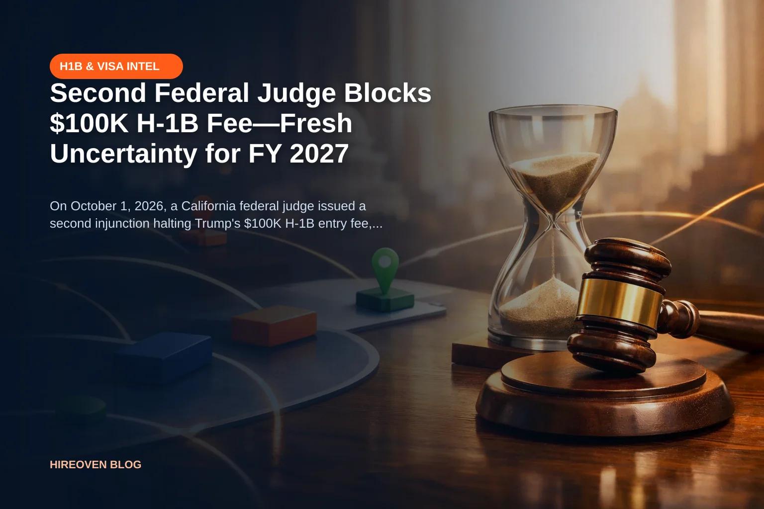 Legal ruling documents and gavel on a judge's desk