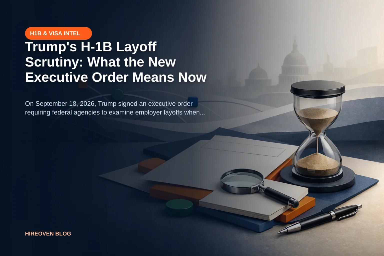 Layered documents and forms depicting H-1B petitions and employment data under scrutiny