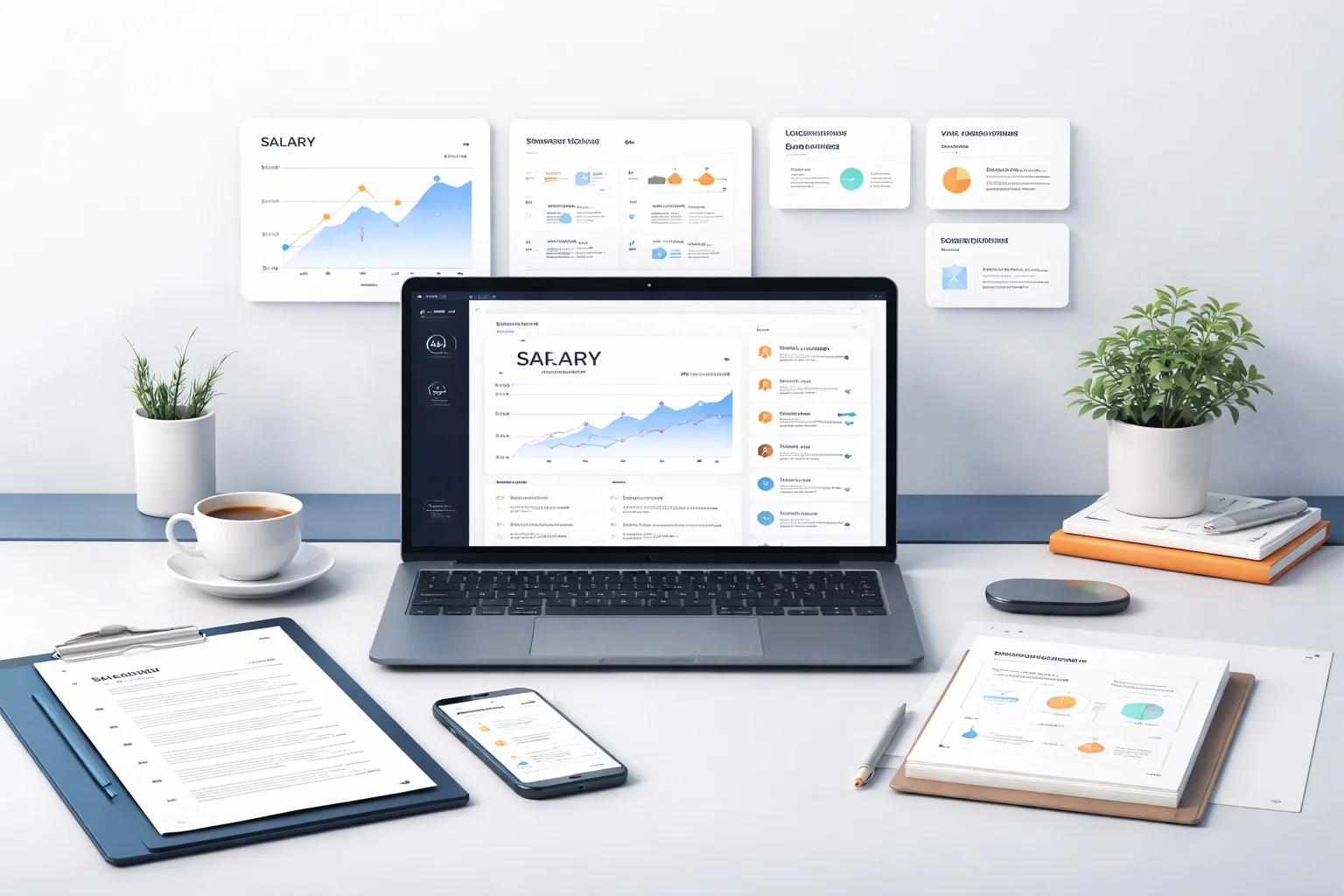 Workspace showing resume optimization, salary research, and job search strategy documents.